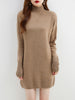 Turtleneck Sweater Women's Pullovers 100% Merino Wool Long Sweater Dress Fall Winter Warm Long Sleeve Knit Jumper Female Dresses