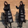 Winter Over The Knee Warm Jacket Hooded Outwear Female Parka Thick Down Cotton Padded Women Long Cotton Bread Coat 4XL