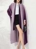 Gradient Pleated Trench Coat For Women Bat Sleeve Scarf Collar Long Windbreaker Female Clothing 2DA2148