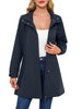 Women's Casual Water-Resistant Trench Coat Detachable Hood Windbreaker Solid Color Long Sleeve Light Weight Jacket