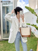 Casual Loose Lapel Ladies Suit Jackets Full Sleeve Single-breasted Solid Female Blazer Tops Spring Women Outwear