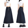 High Waist Denim Skirt Women Autumn Single Buttons Long Skirt Women Korean Style Casual Jeans Skirts Womens