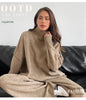 turtleneck sweater set women's European, American autumn and winter loose casual lazy thickened knitted trousers set