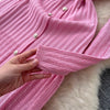 Brand Women Knitted Maxi Dress Aesthetic Y2K Single-breasted Shirt Sweater Dress Lady Party Vestidos