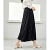 Black Wide-Leg Pants Autumn Flowy Ankle-Length Side Zipper Detail Trousers Office Lady Commuter Bottoms A1738