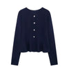 Loose Knitted Ruffles Cardigan Women Sweater Coat with A-line Mini Skirts 2 Piece Sets Womens Outfits Elegant