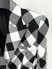 High Street Designer Jacket Women's Large Metal Buckle Black And White Checkered Slim Blazer