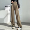 Lady Baggy High Waist Suit Pants Women Classic Designer Straight Leg Trousers Girls Casual Daily Slacks