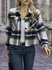 European and American Winter Product Lapel Flap Pocket Pants Casual Short Women's Plaid Jacket