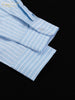 Loose Blue Stripe Women's 3 Pieces Set Elegant Long Sleeve Shirt + Corset With High Waist Wide Pants Set
