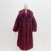 Colorful Fahionable Faux Fur Mongolian Jacket Long Tailored Collar Plush Winter Coat for Women Elegant Loose Fit Outerwear