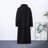 Chic Stand Collar Long Woolen Coats Women Loose Puff Sleeve Single Breasted Solid Warm Overcoat Autumn Winter Lady Outwear