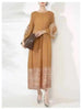 Women's Dress With Flower Ruffles Sleeves Round Neck Loose Big Size Long Dresses 2DB1142