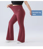 Plus Size Fit Yoga Flared Trousers for Women Semaless Two Sides Pocket Leggings High Waist Push Up Butt Gym Trainning Leggings