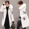 Winter Korean Cotton Jacket Women's Medium Long Big fur collar Coat Female Cotton Thicken Warm Hooded Parker Overcoat