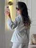 O-neck Waist Cinching Bud Hem Top Pants Suits Women Elegant Long Sleeve Slim Tops Wide Leg Trousers Spring Chic Office Lady Sets