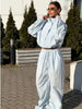 Women's Two-piece Set Stand Up Collar Short Zipper Cardigan Wide Leg Pants Autumn 19DB1233