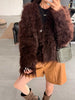 Women Autumn Furry Sweater Coat Single Button Design Knitted Warm Coat Thick Cardigans Clothes Tops For Women Sweater