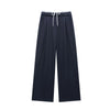 Women Solid Lace Up Side Zipper Straight Pants Vintage High Elastic Waist Female Chic Lady Trousers