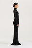Autumn Long Sleeve Sexy Maxi Dress Women Hollow Out Turtleneck Ruched Bodycon Club Party Long Dresses Female