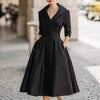 Women's Dress V-neck Waist-hugging Makes You Look Slim And Elegant Long Sleeves Maxi Prom Dresses For Women