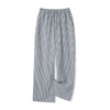 Women Loose Plaid Pants Casual Loose Elastic Straight Wide Leg Trousers with Pockets for Work Office Streetwear