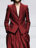 Missuoo Women's Striped Blazer Jacket Notched Collar Long Sleeve Buttoned Blazer Coat Commuter Outerwear for Female