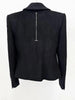 Short Black Jacket Women's Big Lapel Slim Fit Back Metal Chian Double Breasted Jacket Autumn 7A1213