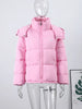 Women's Winter Jacket Coat Hooded Colorful Cute Full Sleeve Warm Zip Up Coats Girl's High Street Outwear Outfit