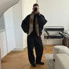 Casual Women Thick Coat With Faux Fur Collar Full Sleeve Zipper Loose Oversize Warm Jacket Female Winter Lady Coats