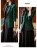 Autumn Winter Ladies Casual Blazer Women Black Green Beige Plaid Jacket Female Long Sleeve Single Breasted Slim Coat