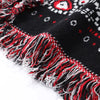 Casual Printed Cardigans Women Tassel Lace Up V-neck Full Sleeve Loose Knit Coat Female Autumn Lady Outwears