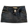 Y2K Adjustable Waist Mini Skirt Harajuku Girl Solid Color Retro Gray Denim Skirt Women Gothic Slim Hip Low Waist Short Skirt