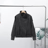 Spring Green Suede Bomber Jacket For Women Vintage Stand Collar Zipper Long Sleeve Coats Lady Street Chic Outerwear