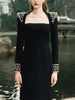 Designer Vestido Women's Formal Long Sleeve Colors Diamonds Rhinestone Beaded Long Maxi Dress