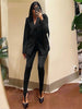 Korean Winter Black High Waisted Skinny Y2K Women Pants Sexy Glitter Casual Club Leggings Pants Long