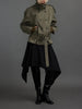 Loose Spliced Lace Up Trenchs for Women Stand Neck Long Sleeves Patchwork Double Breasted Trench Female