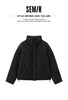 Cotton Padded Jacket Women Diamond Quilted Stand Collar Loose Fit Winter Elegant Casual Outerwear