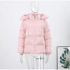 Chic Shiny Hooded Cotton Jacket With Belt Women Elegant Long Sleeve Zipper Lace Up Coats Lady Winter Street Warm Outerwear