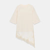 Elegant Lace Patchwork Short Dress Women See Through High Collar Flare Sleeve Party Dresses Autumn Lady Evening Robes