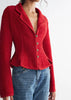 Women Vintage Tweed Blazer Lapel Collar Full Sleeves Single Breasted Slim Fit Peplum Cropped Coat Fall Winter Elegant Outerwear