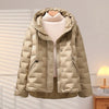 Autumn Winter Women's Puffer Jacket Short Hooded Thickened White Duck Down Coat Slim Fit Casual Warm Outerwear
