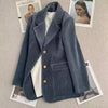 Women Corduroy Blazer Coat Spring Autumn Long Sleeve Single-breasted Elegant Office Waist Casual Ladies Suit Coat Female Top