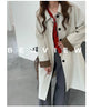 Oversize Casual England-style Turn-down Collar Design Coats for Women Autumn Mid-length Trench Coats