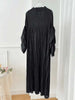 Puff Sleeve Pleated Dress Solid Color Long Length Women Loose Causal Elegant Dresses Designer Clothes Autumn 2DA1731
