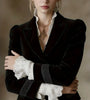 Women's Solid Color Velvet Spring and Autumn Lapel Coat for Spring and Autumn