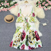 Printed Dress For Women O-neck Draped Lace Up Waist A-line Casual Vestido Robe Female Autumn 5R5279