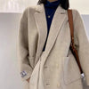 Autumn Women Woolen Coat Turn Down Collar Regular Length Coat Women Winter Blazer Clothes Coats Tops
