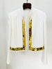 High Street Designer Jacket Women's Metallic Handwork Beaded Tweed Jacket