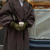 High Street Brown Belted Trench Coats Women's Loose Lapel Lace-up Button Full Sleeve Windbreakers Autumn Ladies Outwear